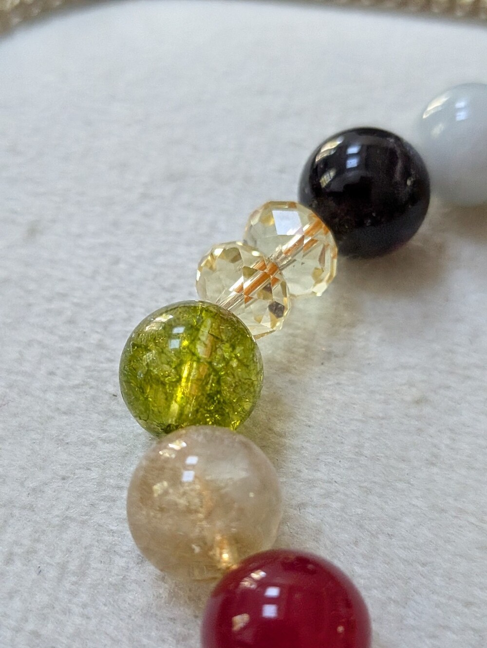 Multicolor Artisan Glass Stretch Bracelet - Picture 4 of 6